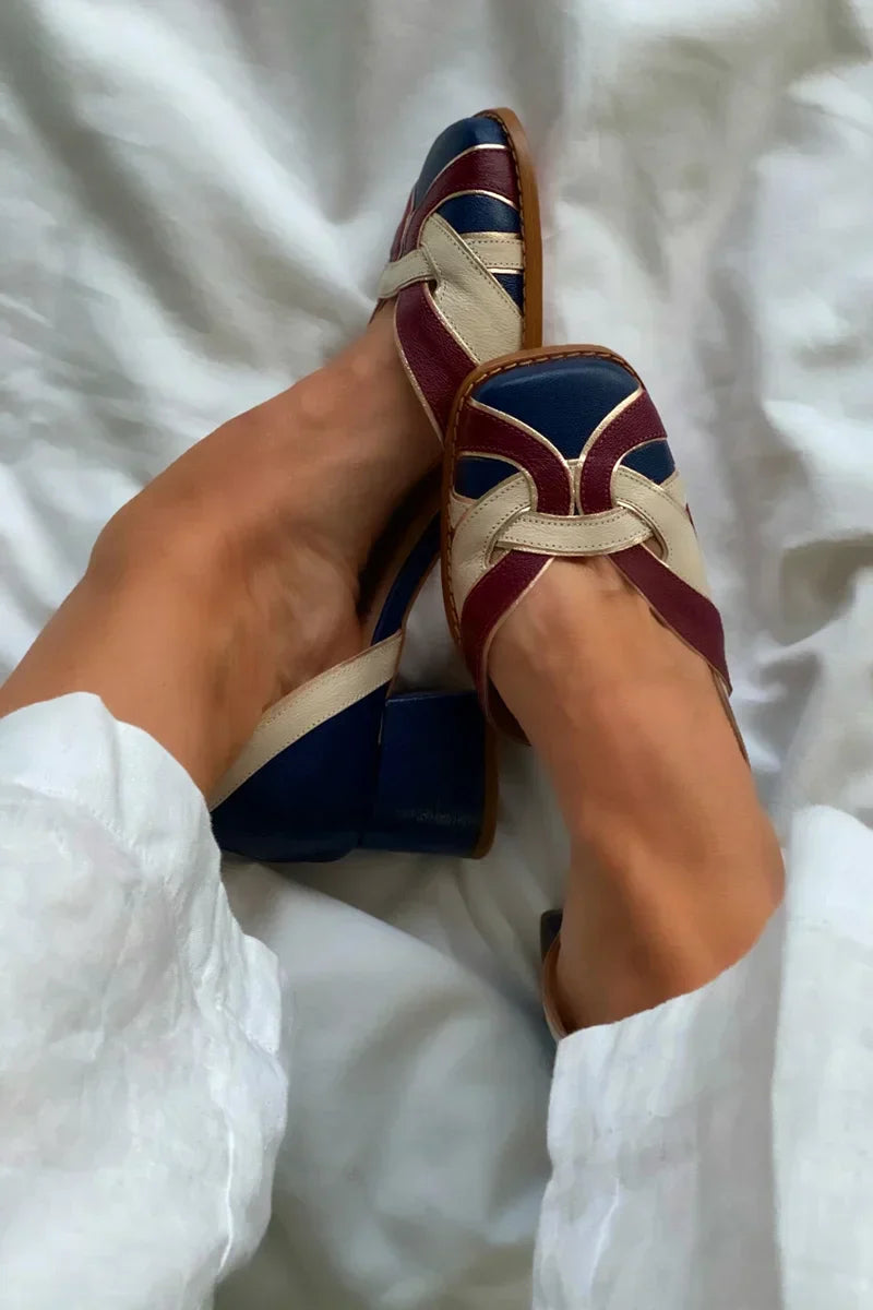 RHEA - TRI-COLOR SLIP-ON FLATS
